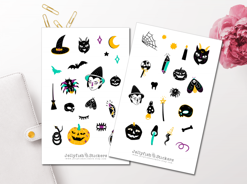 Halloween Witch Sticker Set